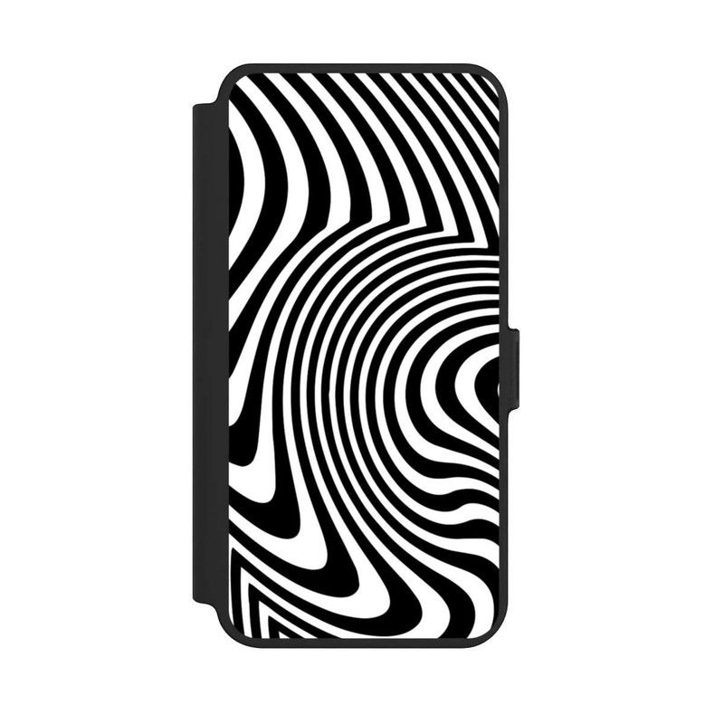 Galaxy S25 + NIVOflip schwarz-weiße Wellen