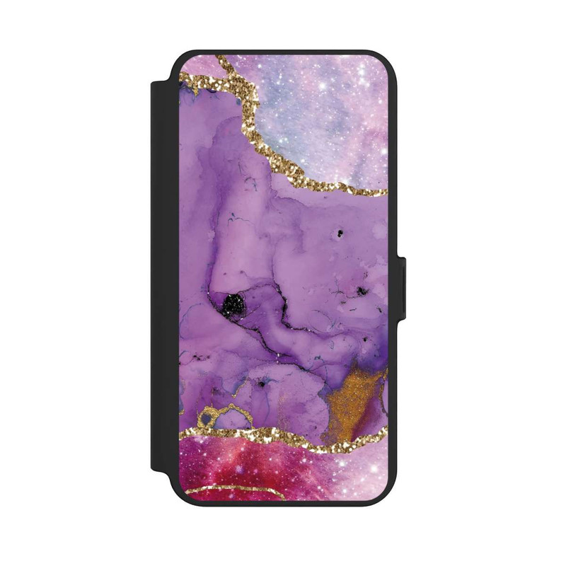 Galaxy S25 + NIVOflip Purple Galaxy Glamour Marble