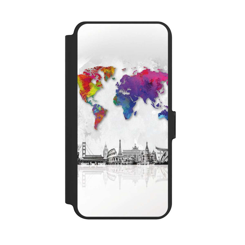 Galaxy S25 + NIVOflip Carte du monde avec l'horizon