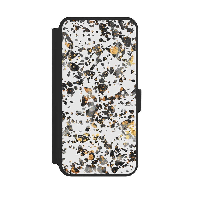 Galaxy S25 + NIVOflip Gold Speckled Terrazzo