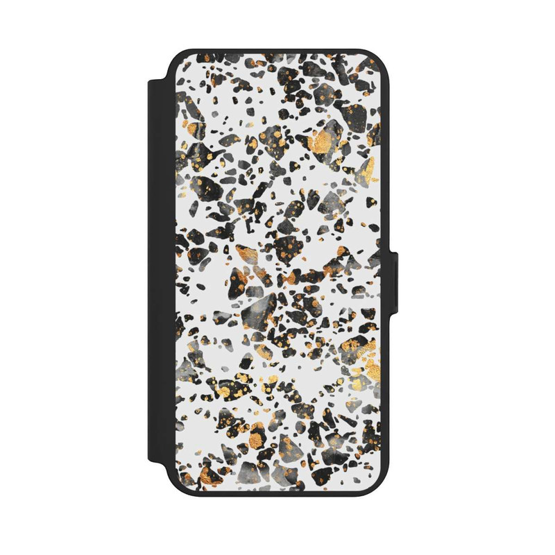 Galaxy S25 + NIVOflip Gold Speckled Terrazzo