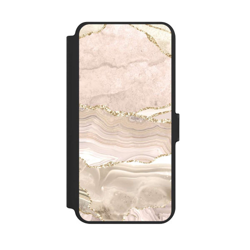 Samsung Galaxy S25+  NIVOflip Marmor rosa-goldene Streifen