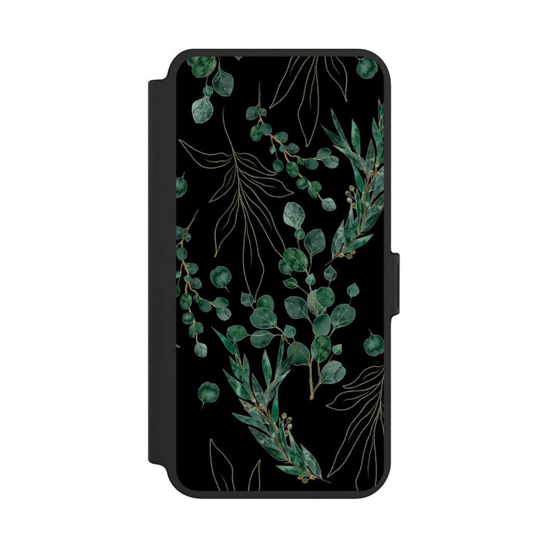 Galaxy S25 + NIVOflip Eukalyptusblätter schwarz