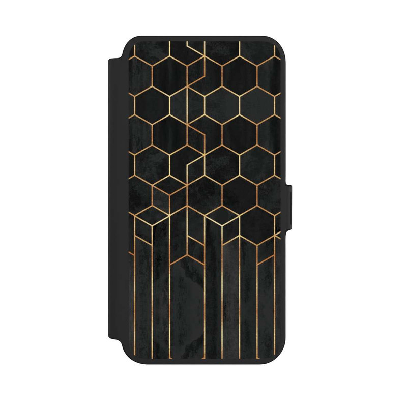 Galaxy S25 + NIVOflip Schwarze Sechsecke