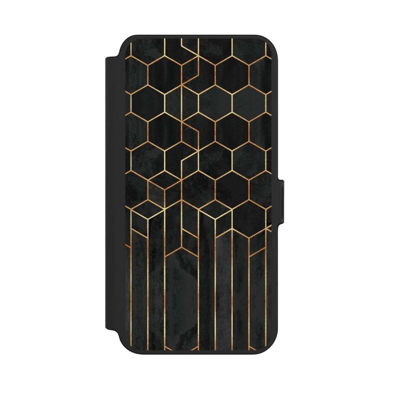 Galaxy S25 + NIVOflip Hexagones noirs