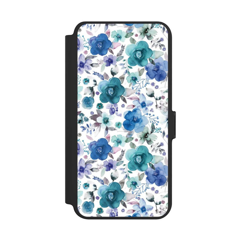 Galaxy S25 + NIVOflip Winterblumensträuße Blau