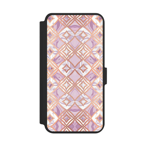Samsung Galaxy S25+  NIVOflip Pink Gold Rhombic Marble Tiles