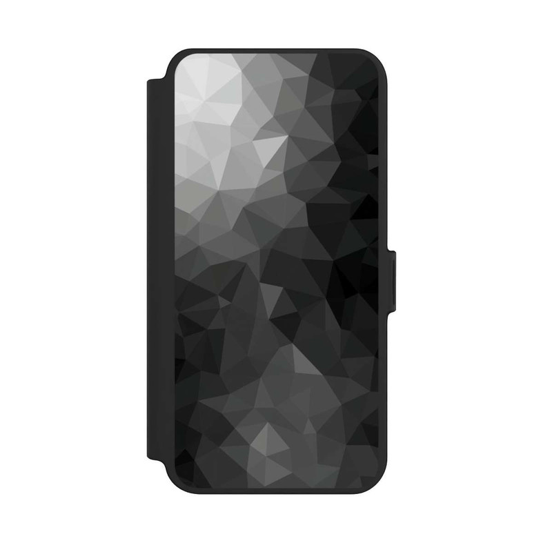 Galaxy S25 + NIVOflip Polygonales Mosaik Schwarz/Weiß