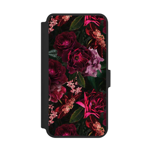 Samsung Galaxy S25+  NIVOflip Dunkelrote und rosa Blüten