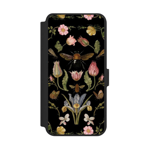 Samsung Galaxy S25+  NIVOflip Wildblumen und Biene Schwarz