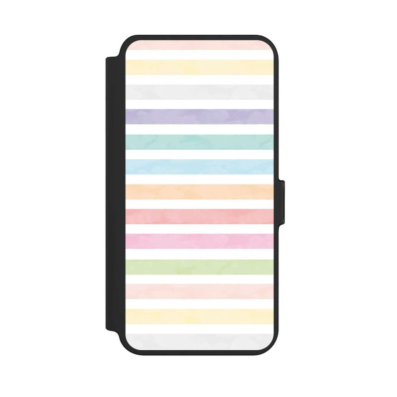 Galaxy S25 + NIVOflip Regenbogenfarbene Streifen