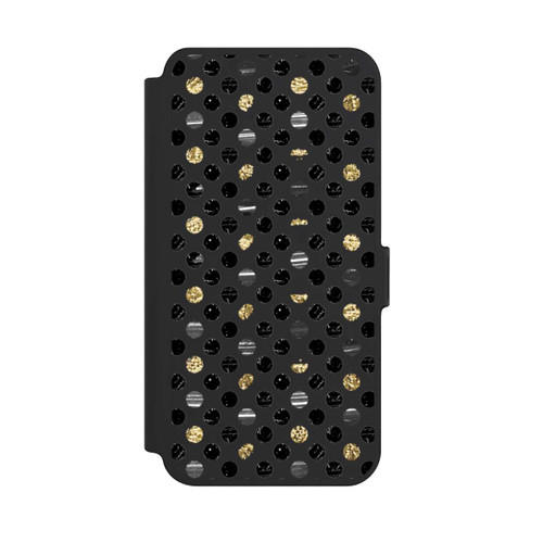 Samsung Galaxy S25+  NIVOflip Gold Black Polka Dots