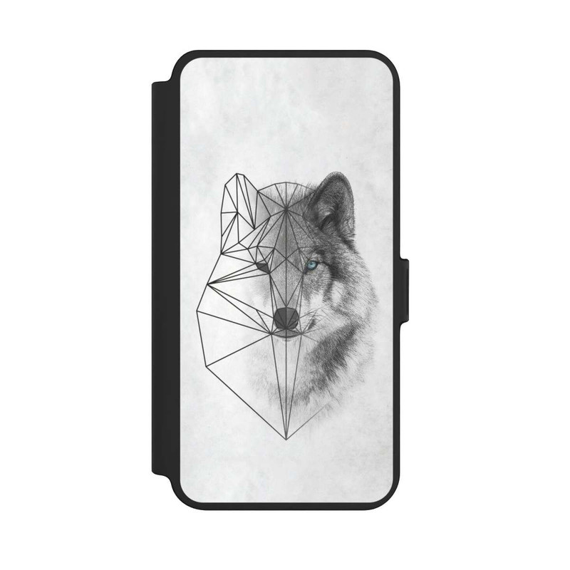 Galaxy S25 + NIVOflip Polygonaler Wolf