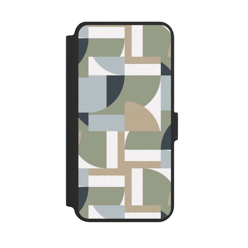 Galaxy S25 + NIVOflip Futuristische Bauhaus Polygone Beige