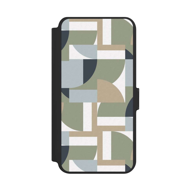 Galaxy S25 + NIVOflip Futuristische Bauhaus Polygone Beige