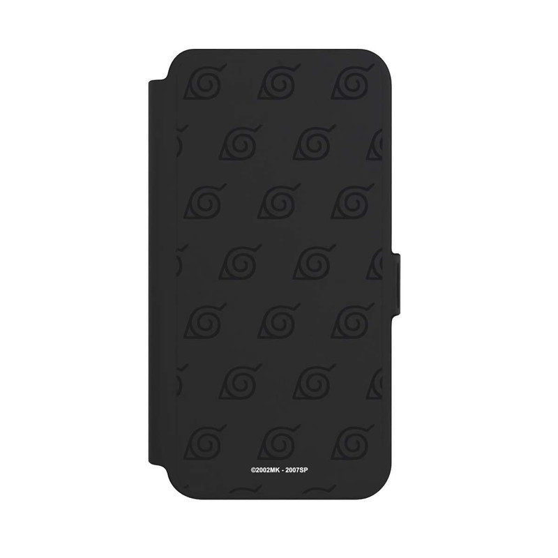 Galaxy S25 + NIVOflip Konoha Pattern Noir sur Fond Transparent