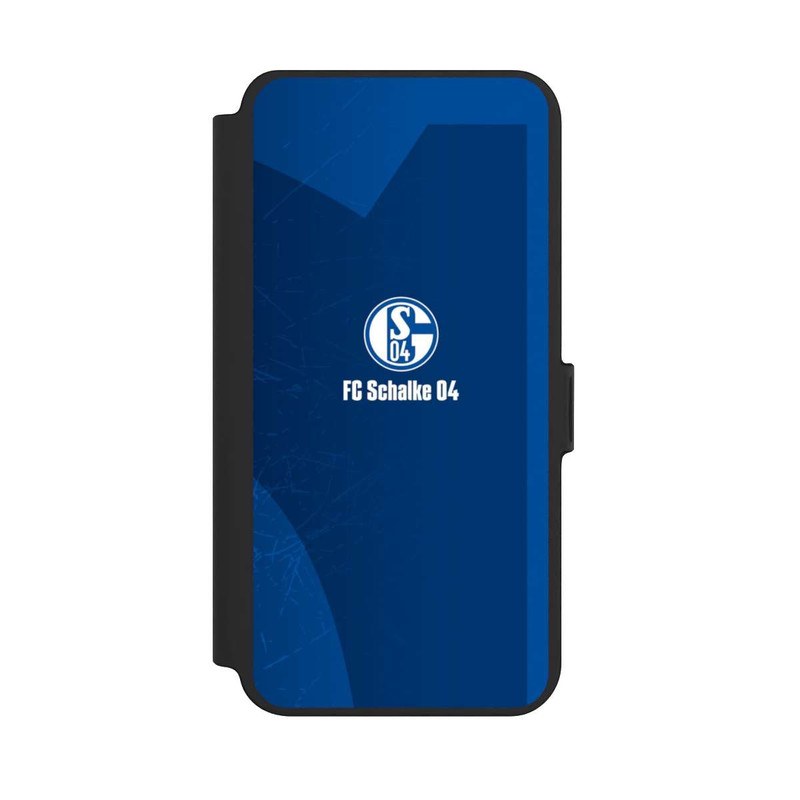 Galaxy S25 + NIVOflip Schalke 04 Blauer Hintergrund Mit Logo