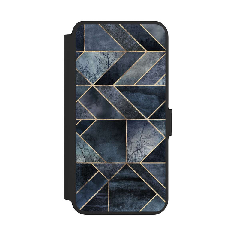 Galaxy S25 + NIVOflip Abstraktes Natur-Dunkelblau