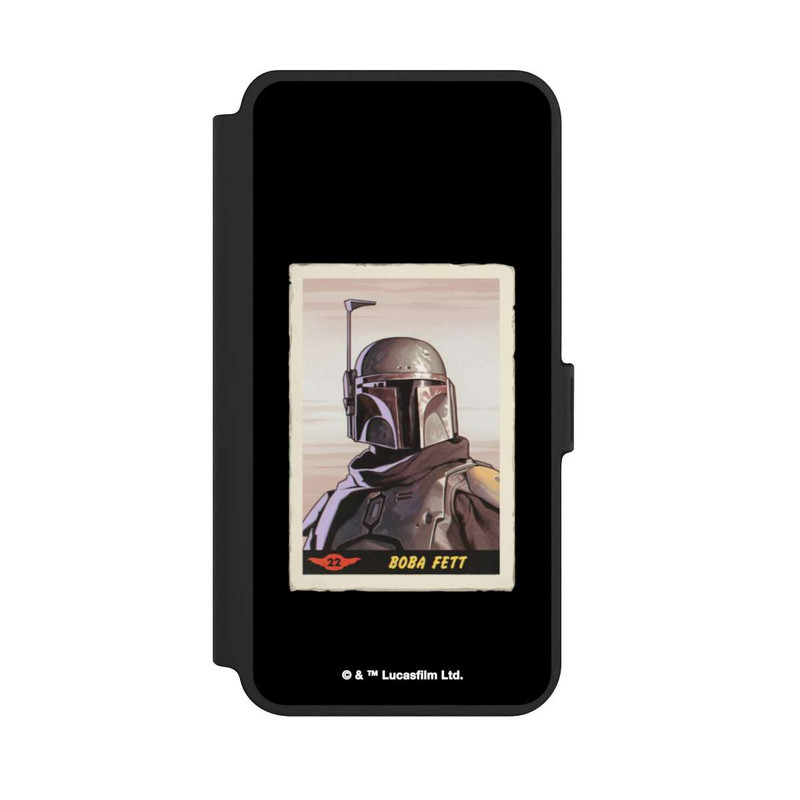Galaxy S25 + NIVOflip Boba Fett Badges Schwarzer Hintergrund
