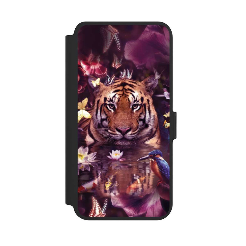 Galaxy S25 + NIVOflip Tiger Blumenrahmen