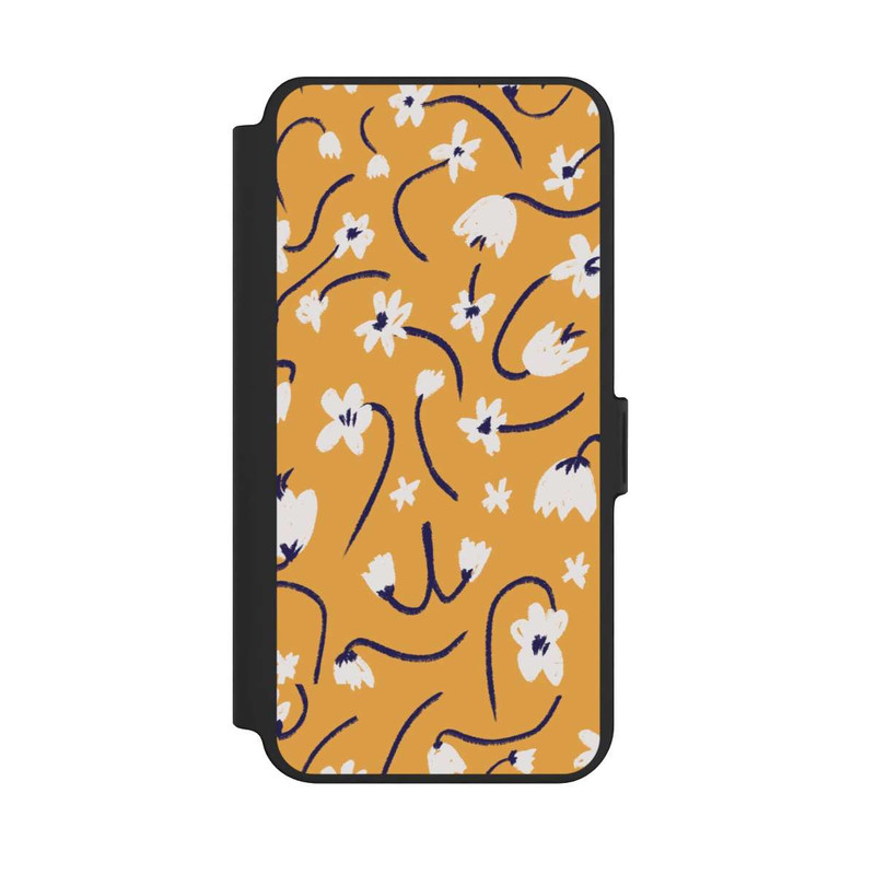Galaxy S25 + NIVOflip Pattern Petites Fleurs Jaunes