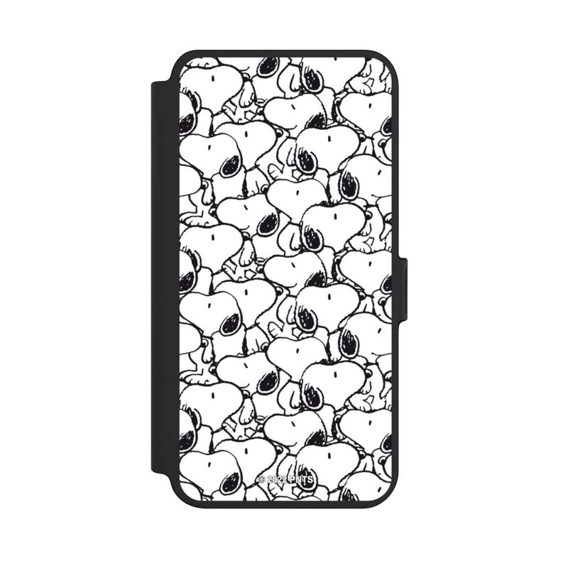 Galaxy S25 + NIVOflip Snoopy Muster Schwarz und Weiß
