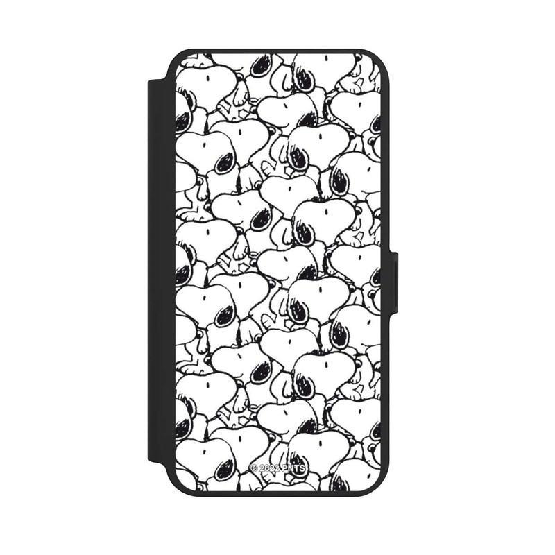 Galaxy S25 + NIVOflip Snoopy Pattern Noir & Blanc