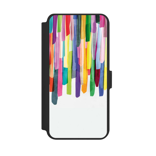 Samsung Galaxy S25+  NIVOflip Bunte Streifen Weißer Hintergrund