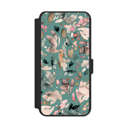 Samsung Galaxy S25+  NIVOflip Abstrakte Blumenblätter grün