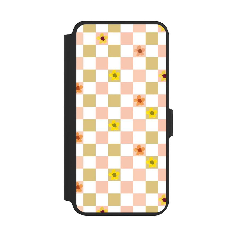 Galaxy S25 + NIVOflip Kariert nostalgische Pastellblumen