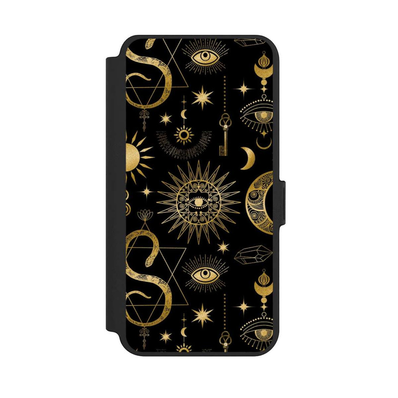 Galaxy S25 + NIVOflip Soleil et Lune Célestes Steampunk