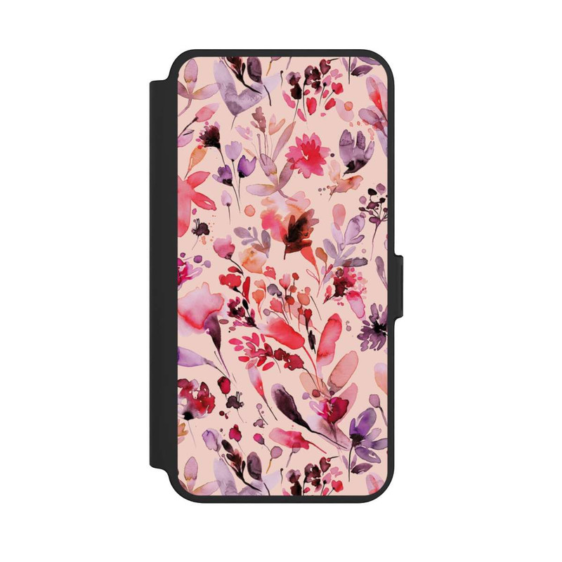 Galaxy S25 + NIVOflip Künstlerische Blumen Viva Magenta