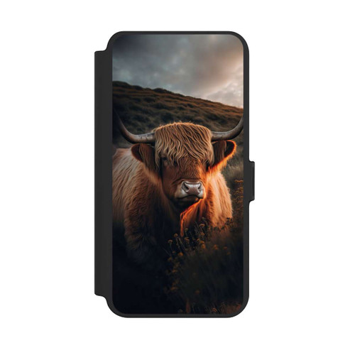 Samsung Galaxy S25+  NIVOflip Vache Highland avec de grandes cornes avec IA