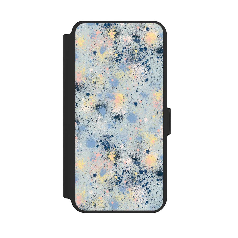 Galaxy S25 + NIVOflip Tintentropfen Staub Textur Blau