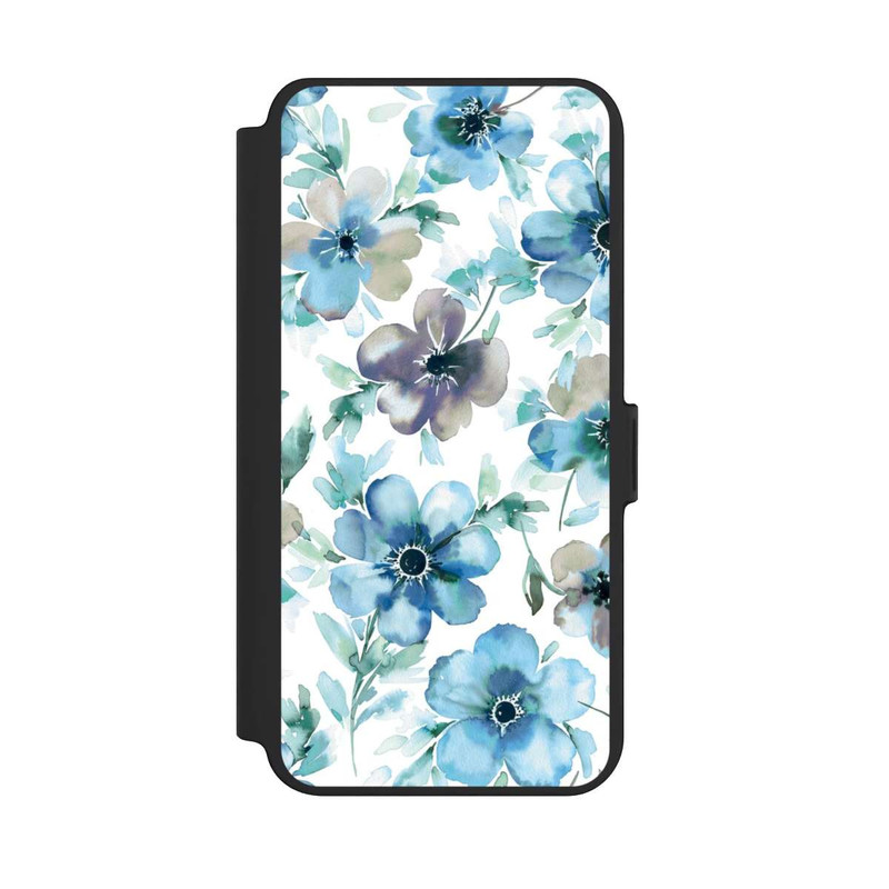Galaxy S25 + NIVOflip Blaues Blumenmuster Trendy