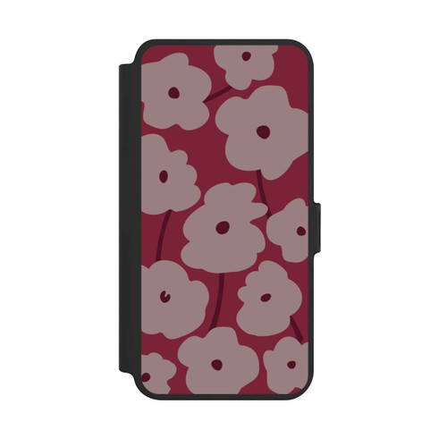 Samsung Galaxy S25+  NIVOflip Minimalistische Blumen Bordeaux