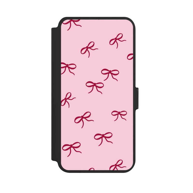 Galaxy S25 + NIVOflip Schleifen Muster Rot Pink