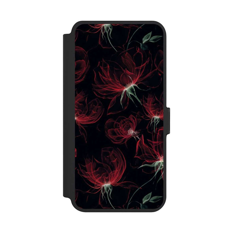 Galaxy S25 + NIVOflip Tapete mit roten Blumen