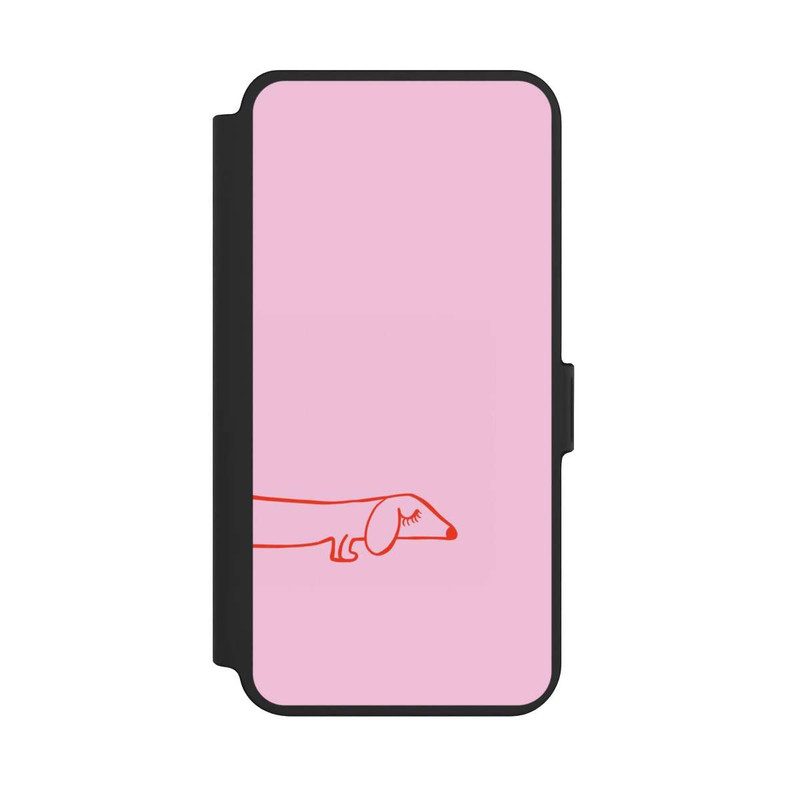 Galaxy S25 + NIVOflip Dachshund Illustration Pink
