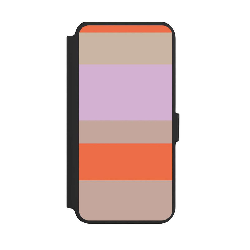 Galaxy S25 + NIVOflip Moca Lila Orange Stripes
