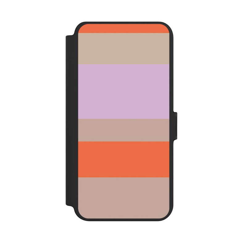 Galaxy S25 + NIVOflip Moca Lila Orange Stripes