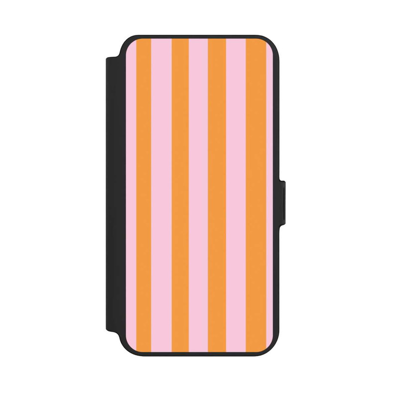Galaxy S25 + NIVOflip Orange And Pink Stripes