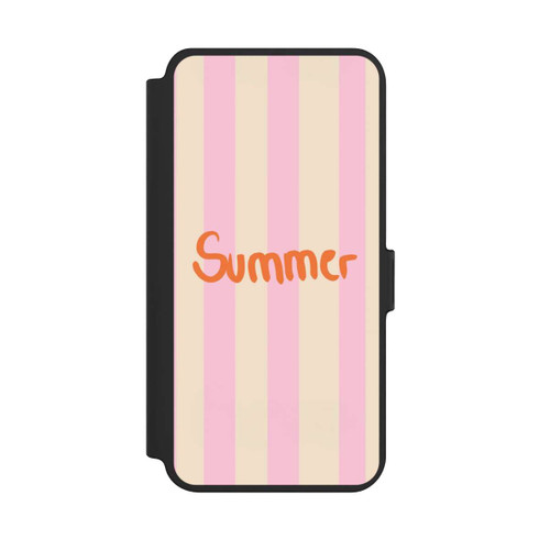 Samsung Galaxy S25+  NIVOflip Summer- Rosa und Orange Streifen Hintergrund