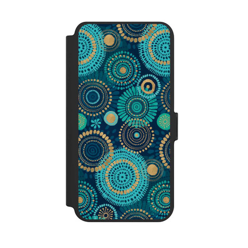 Samsung Galaxy S25+  NIVOflip Blockprint India Teal Gold