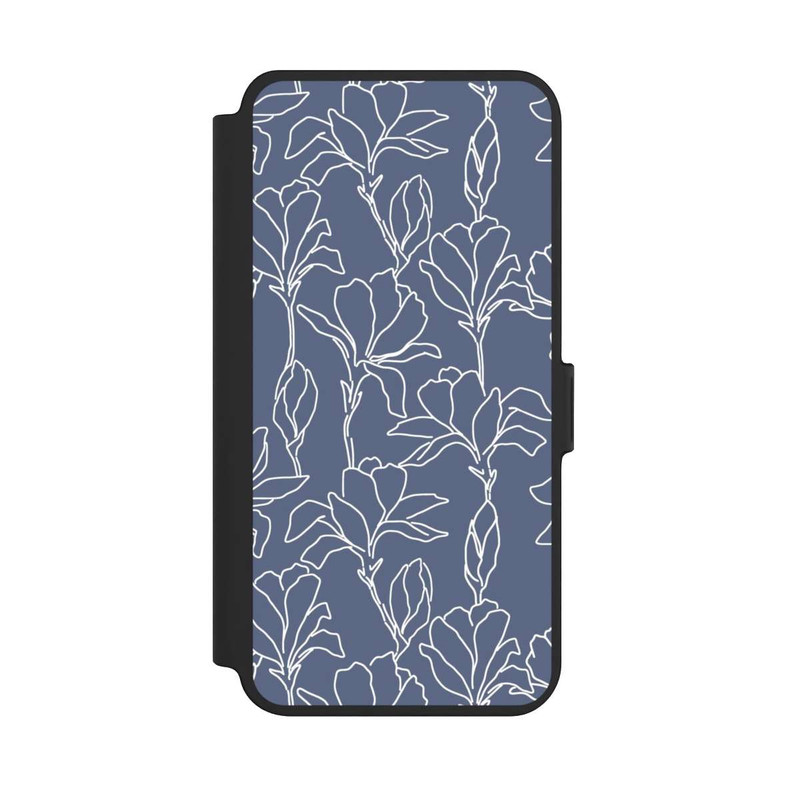 Galaxy S25 + NIVOflip Flower Silhouettes on Blue