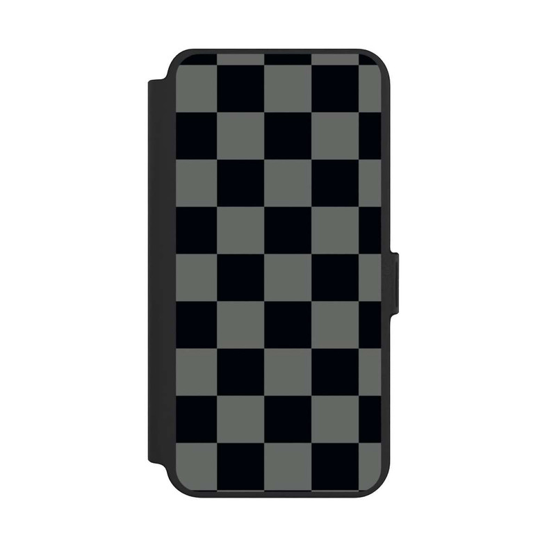 Galaxy S25 + NIVOflip Schachbrett Schwarz Grau