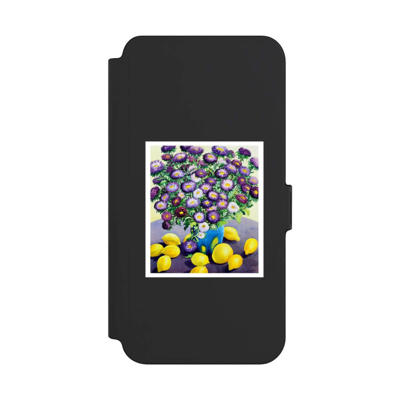 Galaxy S25 + NIVOflip Purple Asters and Lemons by Christopher Ryland
