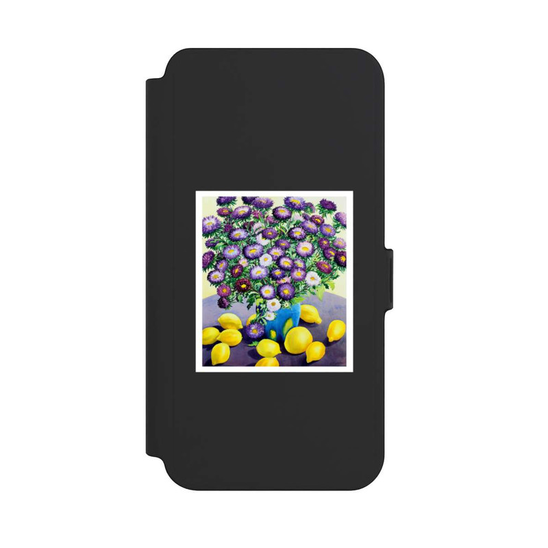 Galaxy S25 + NIVOflip Purple Asters and Lemons by Christopher Ryland