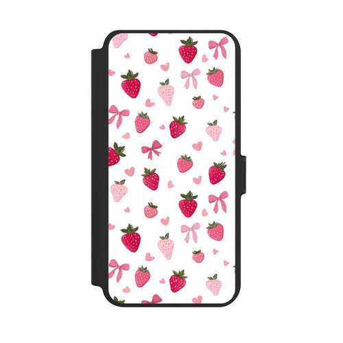 Samsung Galaxy S25+  NIVOflip Erdbeer Herz Schleifen Muster Pink