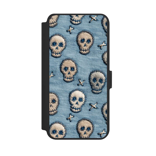 Samsung Galaxy S25+  NIVOflip Skulls on Jeans Pattern